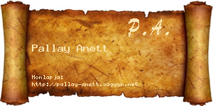 Pallay Anett névjegykártya