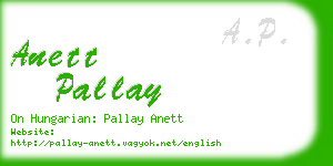 anett pallay business card